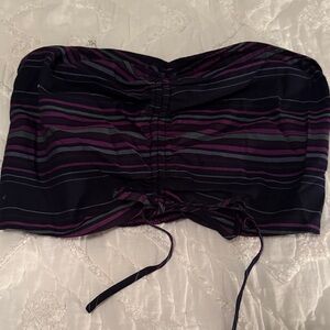 Express Black and Purple Striped Tube Top